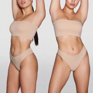 Skims Fits Everybody Bandeau Bra in Clay